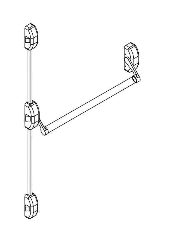 Three Point Vertical PANIC EXIT DEVICE DK-370-1 - Oubao